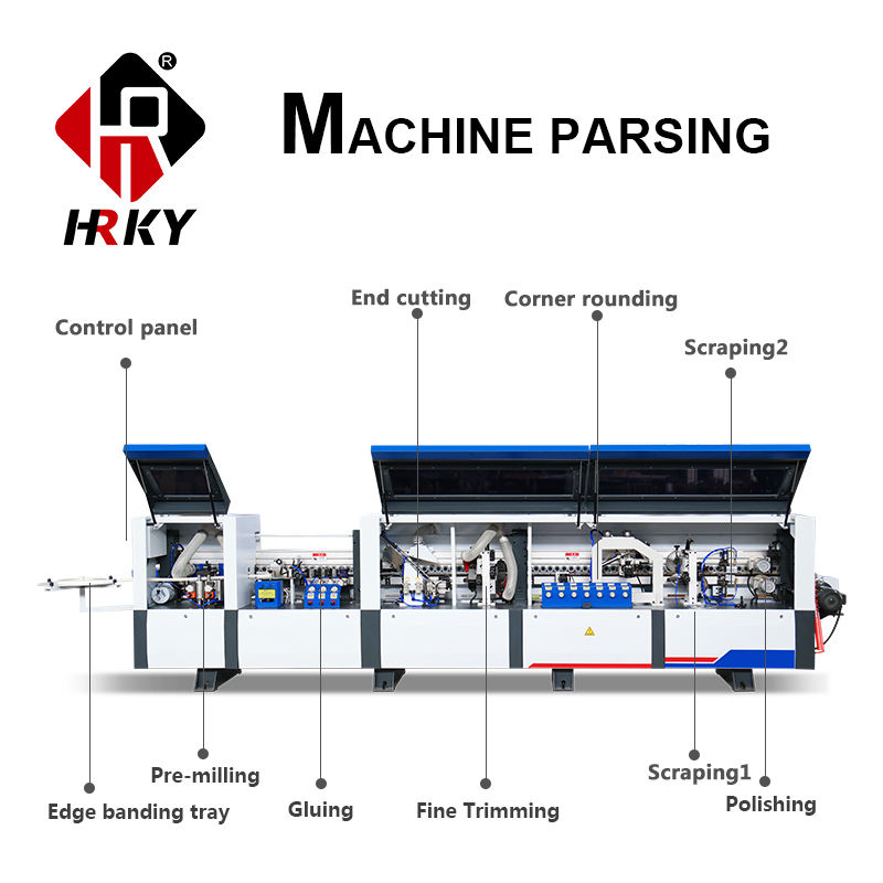 Eight function edge banding machine