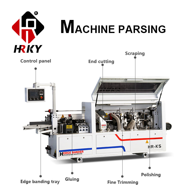Wood Door Cabinet MDF Automatic Edge Bander Machine 5 Function PVC MDF Plywood Automatic Edge Banding Machine