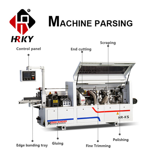 Wood Door Cabinet MDF Automatic Edge Bander Machine 5 Function PVC MDF Plywood Automatic Edge Banding Machine