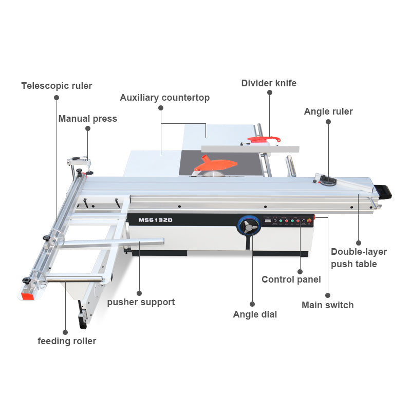 Cnc Cutting Automatic Saw Machine Wood Computer Sliding Table Panel Saw Furniture Woodworking Auto Reciprocating Beam Saw